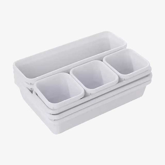 8pc Set Storage Drawer Organizer Box – Makeup Brush Holder & Jewellery Storage Container – UK Home Essentials