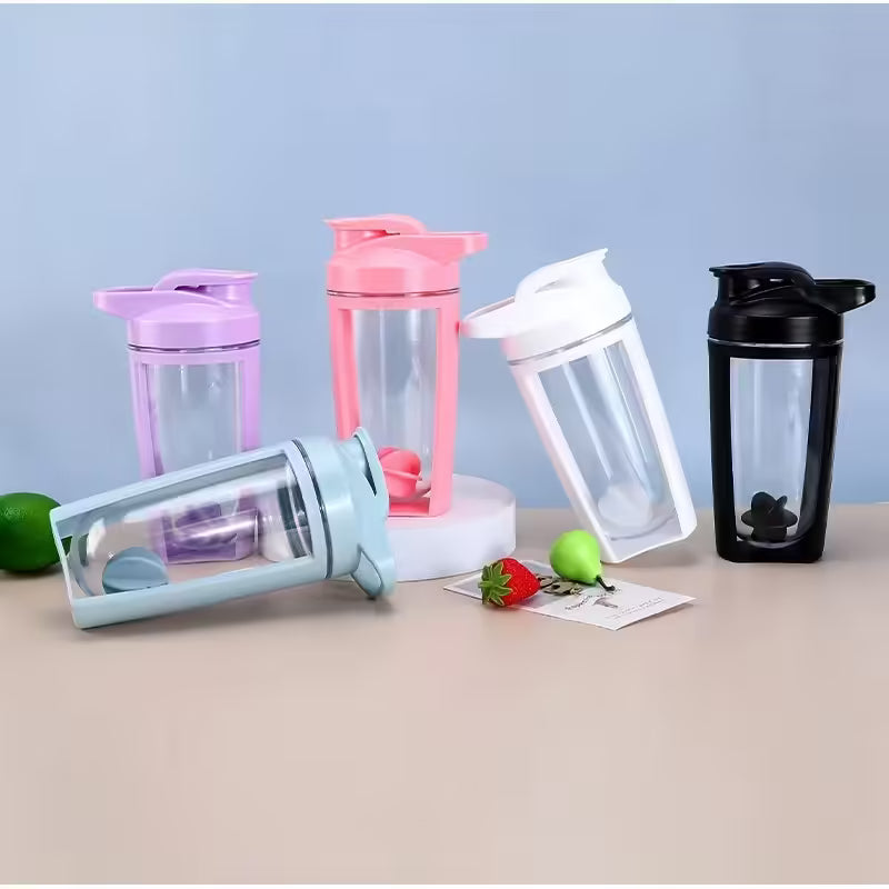 Bouteille d'eau de sport en plastique de 500 ml avec boule mélangeuse - Parfaite pour la salle de sport et les shakers de protéines