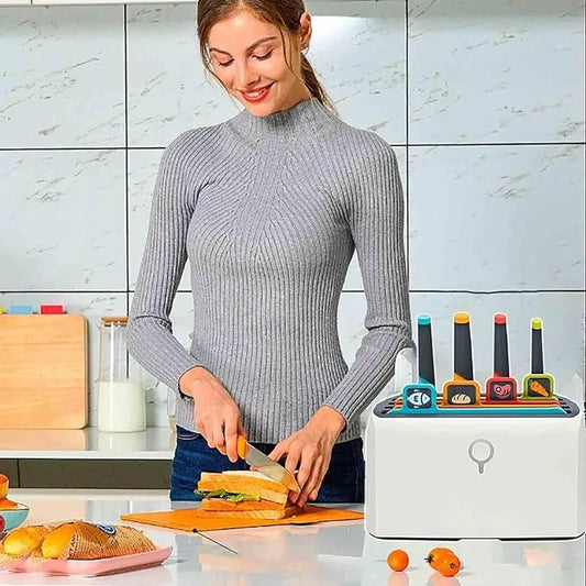 9 Piece Sterilizer Smart Cutting Boards and Knife Set