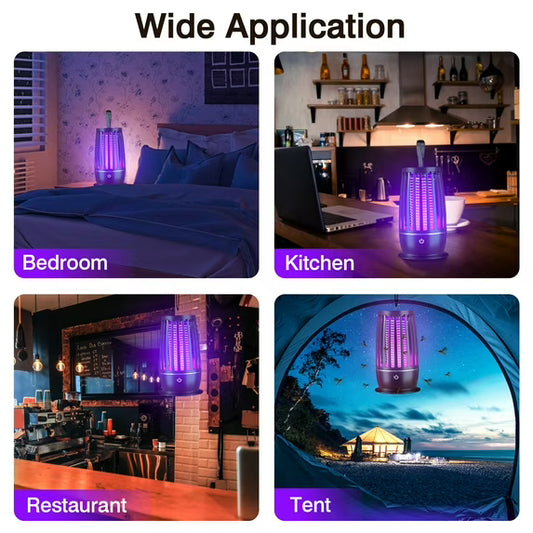 Rechargeable Bug Zapper for Indoor & Outdoor Use – 3000V Electric Mosquito & Fly Killer Lamp