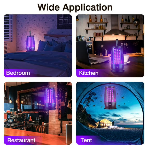 Rechargeable Bug Zapper for Indoor & Outdoor Use – 3000V Electric Mosquito & Fly Killer Lamp