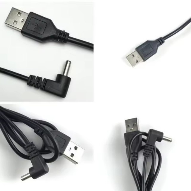 90° USB to DC 3.5mm Charging Cable – Elbow Power Adapter for 5V Desk Lamps, Humidifiers & Mini Fans