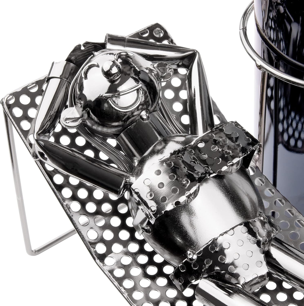 Metal Couple Wine Bottle Holder – Romantic Reclining Figurine Wine Rack & Tabletop Display Stand