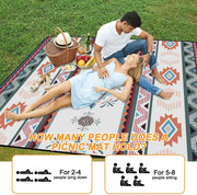 Couverture de pique-nique imperméable extra large 200x200CM – Tapis de plage extérieur pliable avec poignée de transport intégrée – Anti-sable et anti-humidité pour le camping en famille