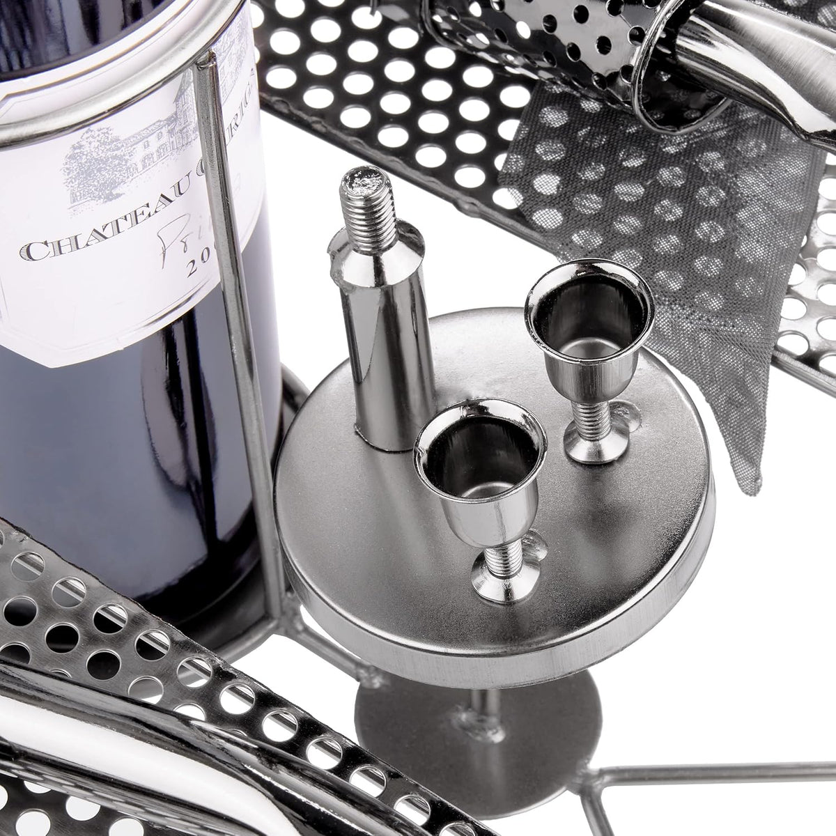 Metal Couple Wine Bottle Holder – Romantic Reclining Figurine Wine Rack & Tabletop Display Stand