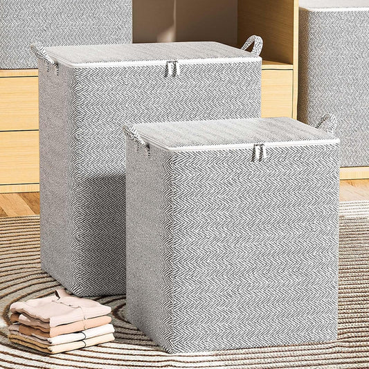 HOMEFISH Ultra Large Capacity Storage Bag – Heavy-Duty Non-Woven Closet Organizer – Multi-Size Storage Bin for King-Size Quilts, Seasonal Clothing, and Toys – Reinforced Foldable Wardrobe Sorting Bag