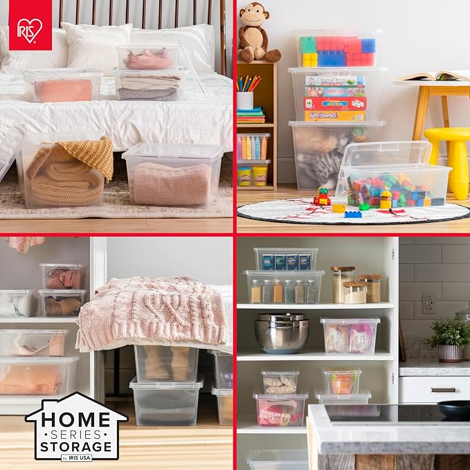 3-Piece Clear Stackable Storage Bin Set with Lids – 29 × 16 × 10.5 cm Plastic Organizer Boxes for Home, Closet & Office