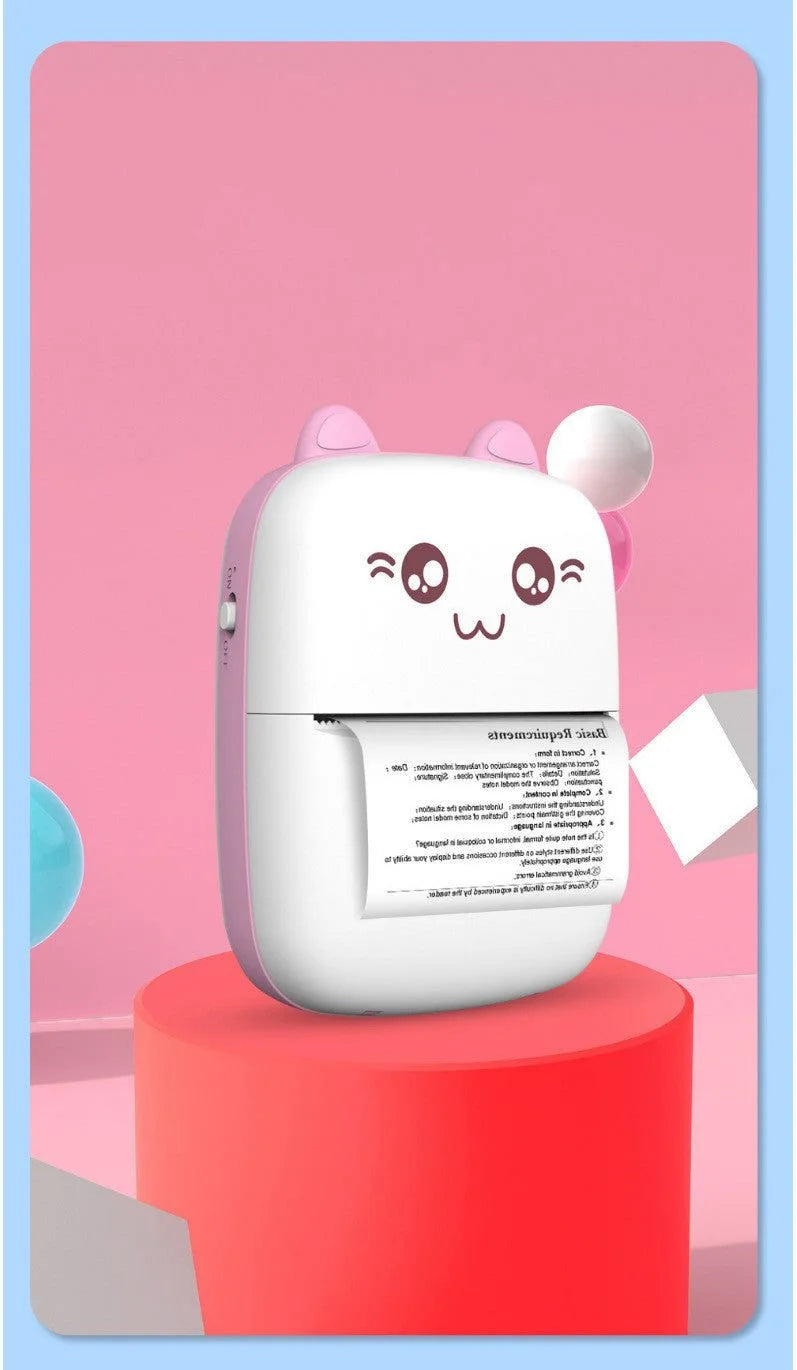 Mini imprimante thermique portable – Imprimante de poche sans fil Bluetooth sans encre pour étiquettes, notes, photos et impressions d'étude (11 × 8 × 3,5 cm)