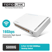Commutateur réseau non géré Totolink à 8 ports Gigabit