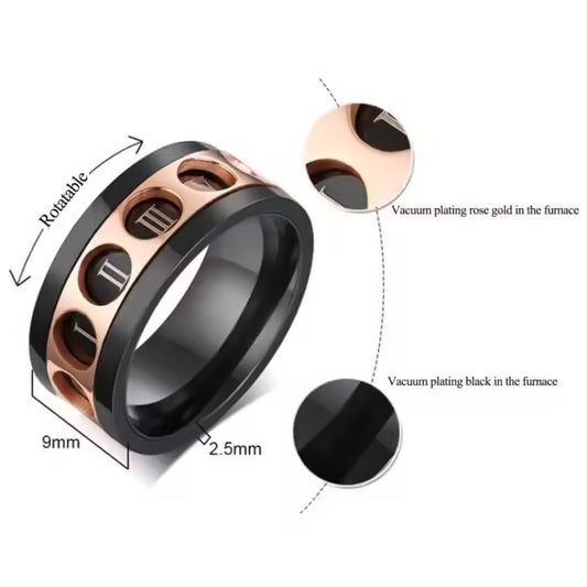 خاتم روماني قابل للدوران 9 مم للجنسين (EGR033)