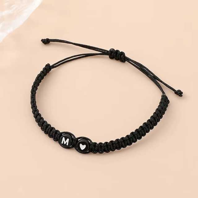 A-Z Initial Heart Braided Bracelets – Handmade Adjustable Friendship Jewelry for Women & Men