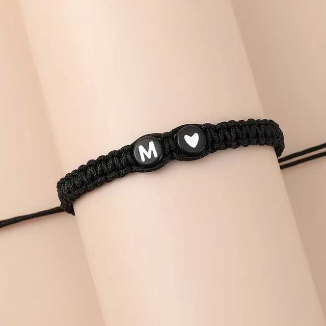 A-Z Initial Heart Braided Bracelets – Handmade Adjustable Friendship Jewelry for Women & Men