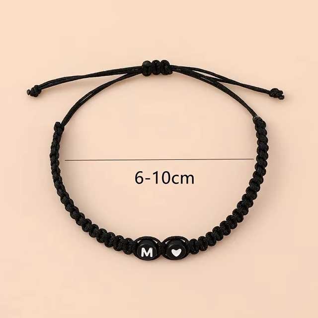 A-Z Initial Heart Braided Bracelets – Handmade Adjustable Friendship Jewelry for Women & Men