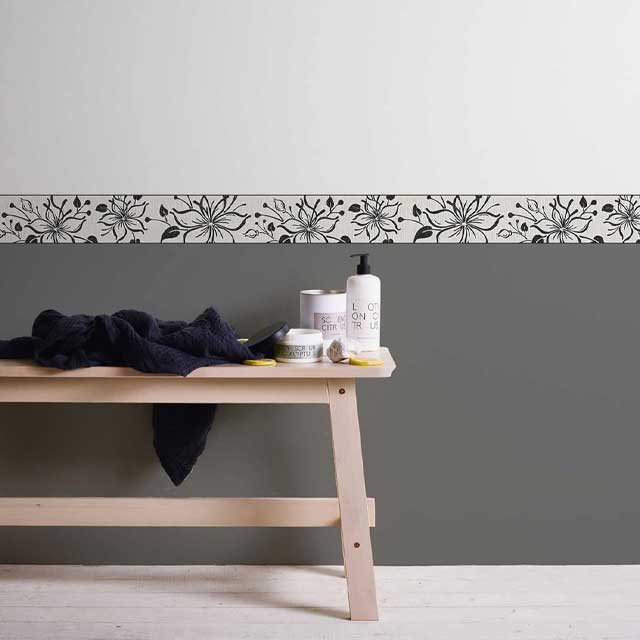 A.S. Création Metallic Self-Adhesive Border – Only Borders 10 in Black &amp; White Decorative Trim (Item 346629)