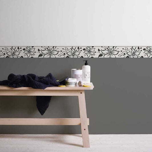 A.S. Création Metallic Self-Adhesive Border – Only Borders 10 in Black &amp; White Decorative Trim (Item 346629)