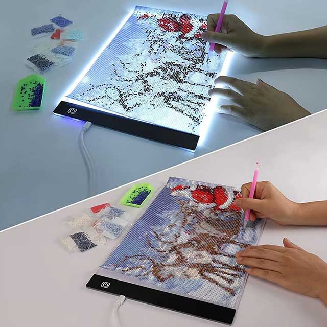 A4 LED Light Pad for Diamond Painting – USB Powered Light Board for Drawing, Tracing & Art Projects | Ultra-Thin Digital Graphics Tablet
