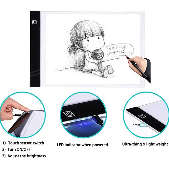 A4 LED Light Pad for Diamond Painting – USB Powered Light Board for Drawing, Tracing & Art Projects | Ultra-Thin Digital Graphics Tablet