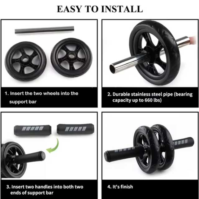 AB Roller Wheel for Core Training – Noiseless Abdominal Exercise Equipment for Home &amp; Gym Workouts