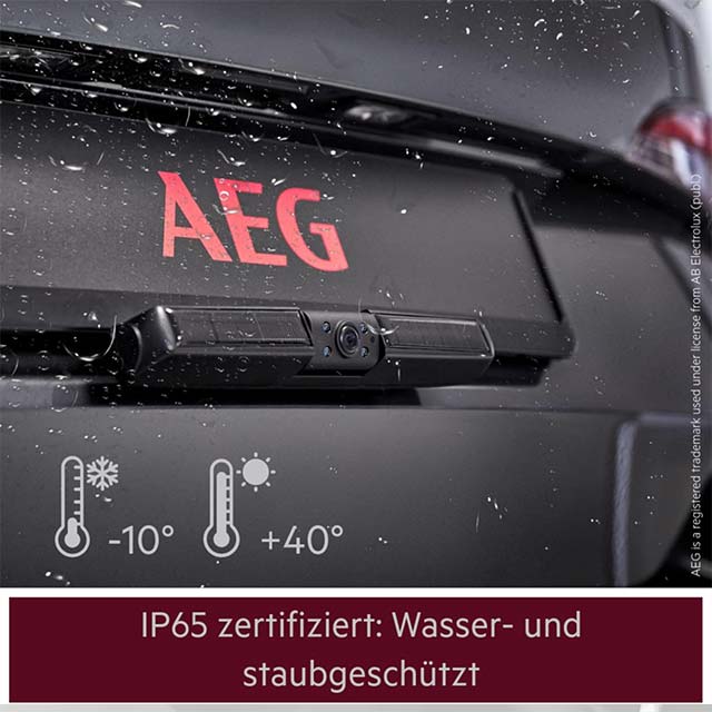 AEG 4.3" Solar Powered RV Wireless Digital Parking Camera – Dual LCD Display, Waterproof Night Vision &amp; Wireless Transmitter