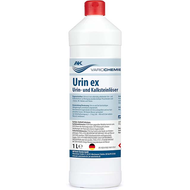 AK VARIOCHEMIE Urine EX 1000ml – Extra Strong Urine Stone &amp; Limestone Remover | Professional Biodegradable Toilet Cleaner with Antibacterial &amp; Odour Control
