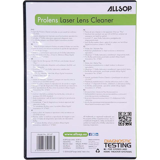 ALLSOP 59147 ProLens Laser Lens Diagnostic Cleaner – Ultimate DVD &amp; CD Cleaning &amp; Diagnostic Solution