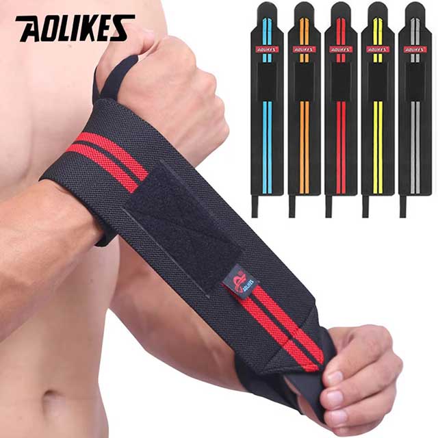 AOLIKES Wrist Wraps for Weightlifting – 1 Pair Gym Wrist Straps for Powerlifting & Strength Training Support