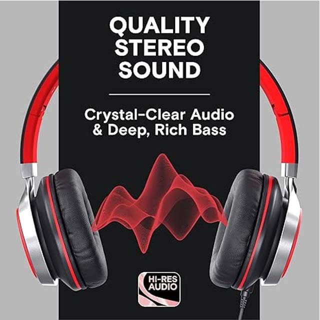 ARTIX CL750 On-Ear Wired Headphones – 3.5mm Aux Jack for Laptop, Computer, Phone & Tablet – Comfortable & Durable for Adults & Kids
