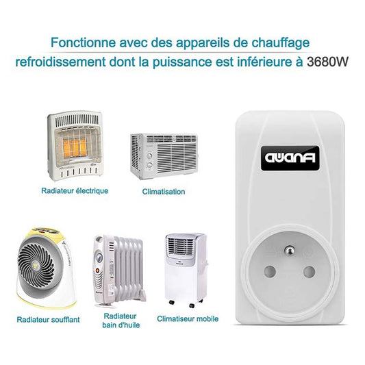 AWANFI Wireless Ambient Thermostat Outlet with Remote Control for Electric Radiators &amp; Mobile Air Conditioners