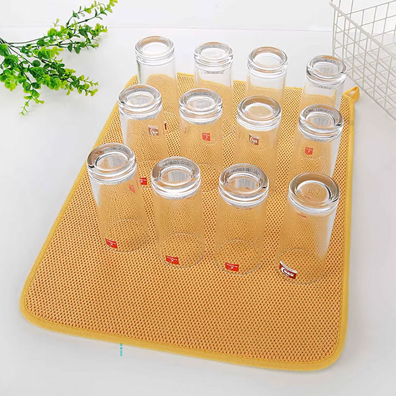 Tapis égouttoir en microfibre absorbante – Tapis de séchage antidérapant et résistant à la chaleur pour placards de cuisine
