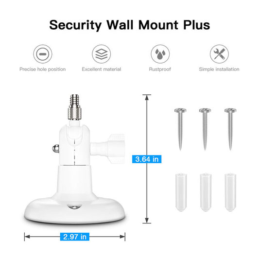Adjustable Camera Wall Mount Holder – Compatible with Arlo Pro 4/Pro 3/Pro 2, Arlo Ultra/Ultra 2, Ring Stick Up Cam &amp; More, 1/4" Screw Mount (1-Pack, White)