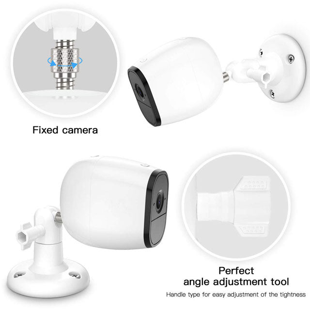 Adjustable Camera Wall Mount Holder – Compatible with Arlo Pro 4/Pro 3/Pro 2, Arlo Ultra/Ultra 2, Ring Stick Up Cam &amp; More, 1/4" Screw Mount (1-Pack, White)