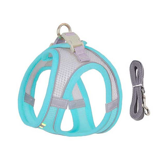 Adjustable Dog Harness & Leash Set – Soft Vest for Small Dogs & Cats, Ideal for French Bulldog, Chihuahua, Pug, Outdoor Walking