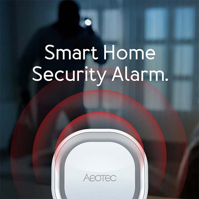 Aeotec Siren 6, Z-Wave Plus S2 Enabled Zwave Siren Safety Speaker – Wall-Mounted Sound &amp; Light Security Intruder Alarm with Backup Battery, 110dB