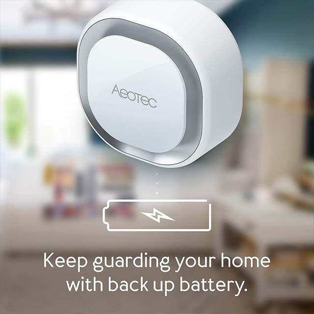 Aeotec Siren 6, Z-Wave Plus S2 Enabled Zwave Siren Safety Speaker – Wall-Mounted Sound &amp; Light Security Intruder Alarm with Backup Battery, 110dB