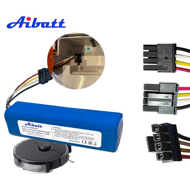 Aibatt 6000mAh Li-ion Replacement Battery for Xiaomi Mi Robot Mijia 1st/2nd Gen, Roborock S50 S5 S6 S7 S51 S55, Millet Sweeper &amp; Dreame D9 D10 F9 D10s Vacuum Cleaner