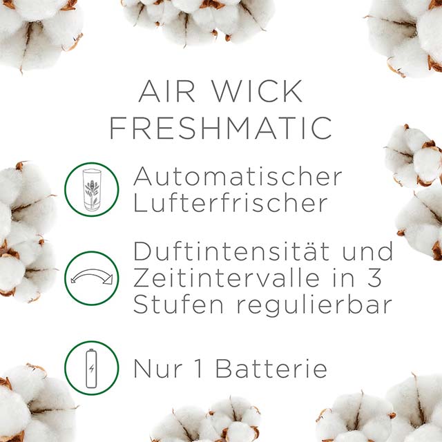 Air Wick Freshmatic Max Pure - Automatic Spray Refill Set for Fresh Laundry Fragrance - 3 x 250ml Refills