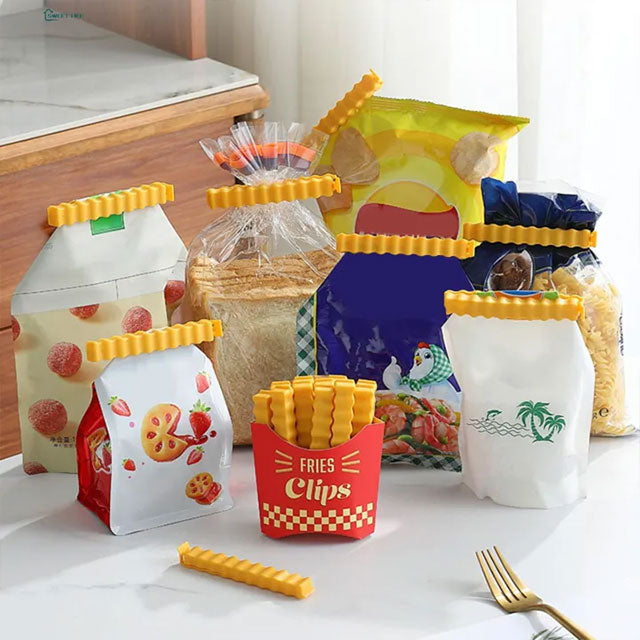 Airtight Food Clips – Reusable Fried Chips-Shaped Bag Sealers | A Set Of 12 |Moisture-Proof Snack Clips with Storage Box – Kitchen Essential for Southeast Asian Buyers