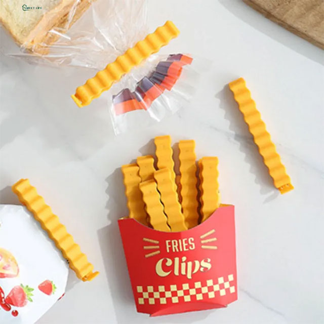 Airtight Food Clips – Reusable Fried Chips-Shaped Bag Sealers | A Set Of 12 |Moisture-Proof Snack Clips with Storage Box – Kitchen Essential for Southeast Asian Buyers