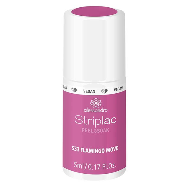 Alessandro Striplac LED Nail Polish – Peel or Soak for Perfect Nails in 15 Minutes | Flamingo Move Dark Pink Tone with Delicate Brown, Vegan Formula (5ml)