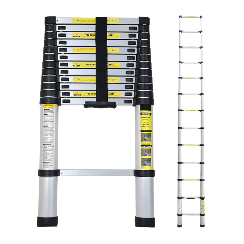 Échelle télescopique en alliage d'aluminium – Échelle d'extension pliante portable pour usage domestique, capacité de charge de 150 kg, tailles 2,3 m / 3,5 m / 4,3 m