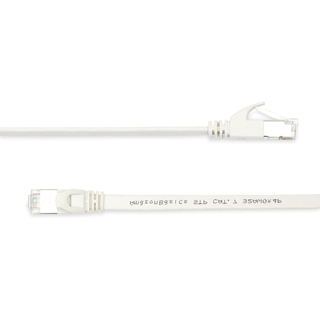 Amazon Basics 50ft Flat CAT7 Ethernet Cable – RJ45 Gigabit Patch Cord for Internet, Network & Printer (White)