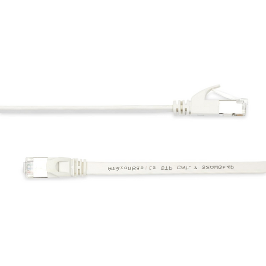 Amazon Basics 50ft Flat CAT7 Ethernet Cable – RJ45 Gigabit Patch Cord for Internet, Network & Printer (White)
