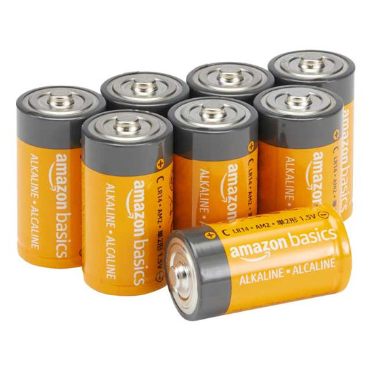 Amazon Basics 8-Pack C Cell Alkaline Batteries, 1.5V – High Performance, All-Purpose Power with 5-Year Shelf Life for Flashlights, Toys &amp; More