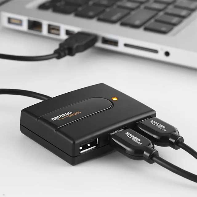 AmazonBasics USB 2.0 4-Port Ultra Mini Hub