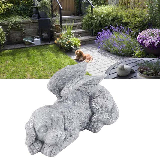 Angel Dog Pet Memorial Statue – Dog Memorial Grave Marker &amp; Tribute for Home, Garden, and Outdoor Tombstone