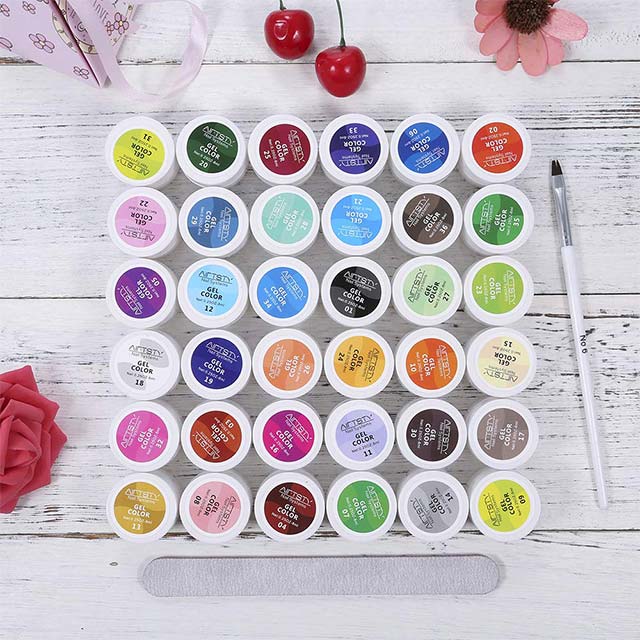 Anself 24-Piece Gel Nail Polish Set – 5ml UV Nail Art Polish Pigment in Pure Colors for Women