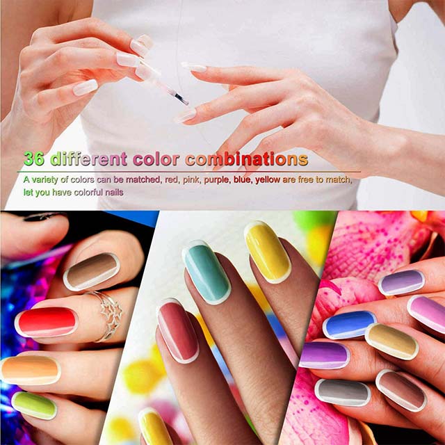 Anself 24-Piece Gel Nail Polish Set – 5ml UV Nail Art Polish Pigment in Pure Colors for Women