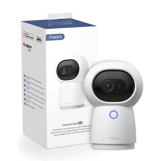 Aqara 2K Indoor Security Camera Hub G3 – AI Facial &amp; Gesture Recognition, 360° Pan/Tilt, Infrared Remote, Voice Control with Alexa, HomeKit Secure Video, Google Assistant &amp; IFTTT-Compatible