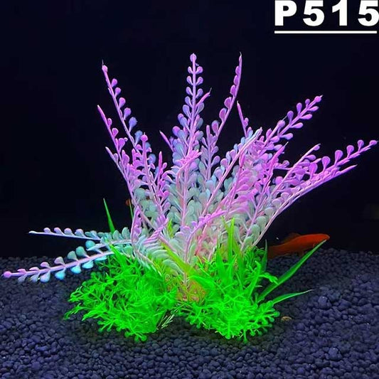 Aquarium Artificial Plant Decoration – 5.5 Inch Plastic Water Grass, Fish Tank Ornament for Aquascaping & Fish Bowl Decor