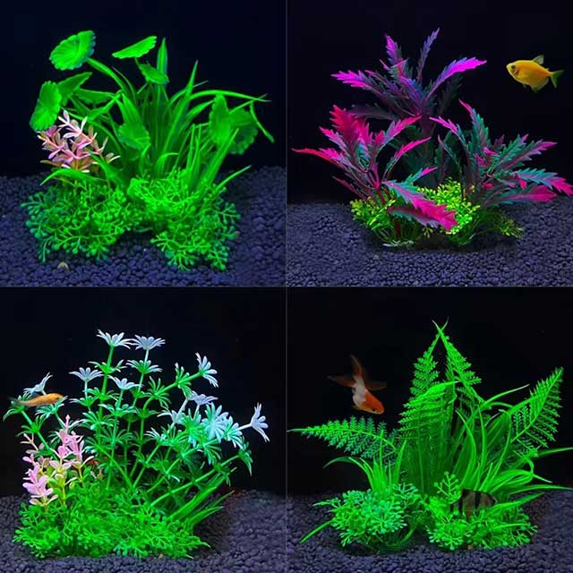 Aquarium Artificial Plant Decoration – 5.5 Inch Plastic Water Grass, Fish Tank Ornament for Aquascaping & Fish Bowl Decor
